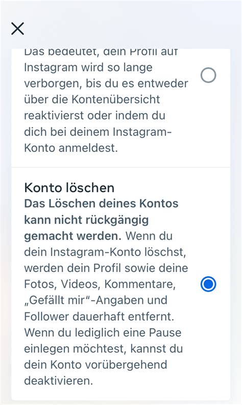 creator konto instagram löschen|Dein Instagram